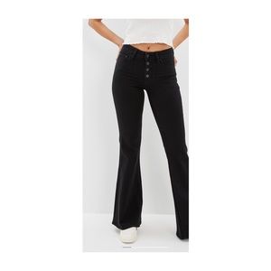 American Eagle High Waisted Black Flare Jeans
